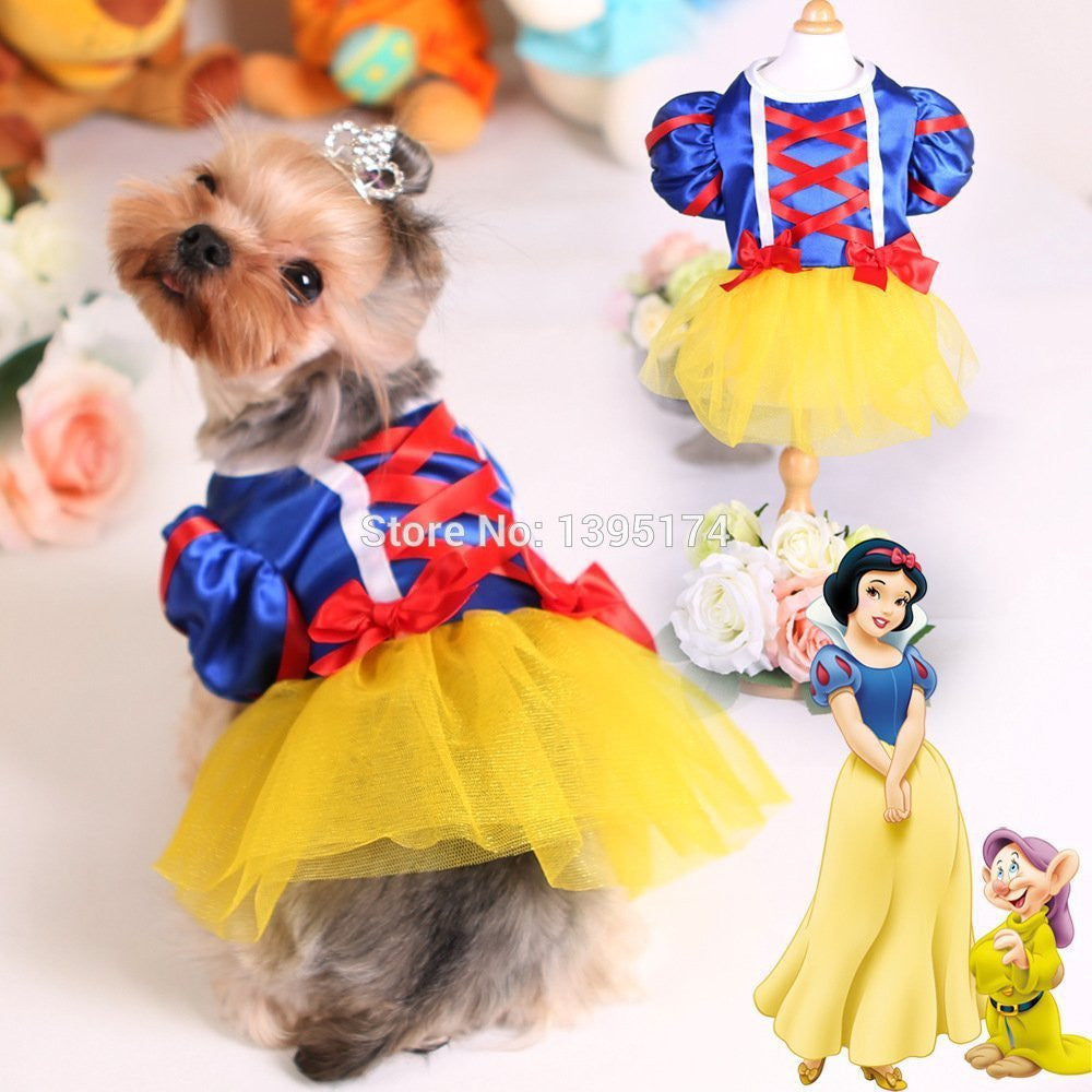 Dog Tutu Dress Pet Cat Costume Snow White Princess Puppy Dresses for Wedding Party Summer Satin Pet Clothes Skirts 20-Dollar Bargains Online Shopping Australia