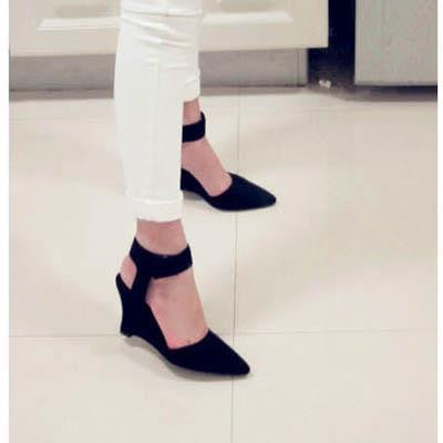 Women Wedges Shoes Fashion Brand Ankle Pointed Toe Pumps Sexy Sandals High Heels Black Blue Orange White Women Shoes Summer-Dollar Bargains Online Shopping Australia