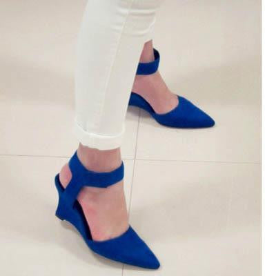 Women Wedges Shoes Fashion Brand Ankle Pointed Toe Pumps Sexy Sandals High Heels Black Blue Orange White Women Shoes Summer-Dollar Bargains Online Shopping Australia