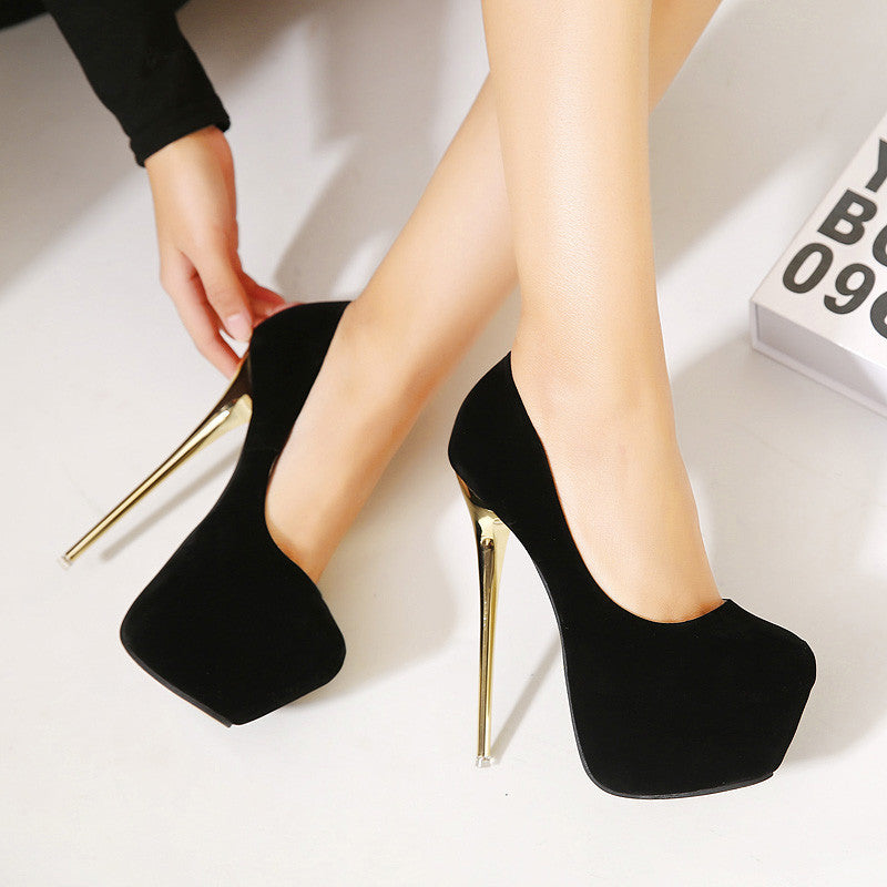 HOT Sexy Women Pumps 16CM Round Toe High Heels Women Shoes Simple Fine Heels Women's Singles Shoes Size 34-40-Dollar Bargains Online Shopping Australia