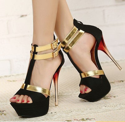 Summer Thin Heels Elegant Open Toe High Pumps Brand Shoes Women Sandals Gladiator T-strap J3163-Dollar Bargains Online Shopping Australia