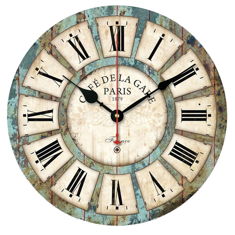 first European Style Vintage Creative Round Wood Wall Clock Quartz Bracket Clock-Dollar Bargains Online Shopping Australia