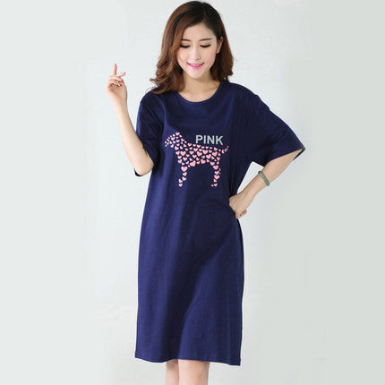Cartoon Cotton women nightgowns Sleepwear Short Sleeve Sleepshirt Sleepdress Plus Size-Dollar Bargains Online Shopping Australia