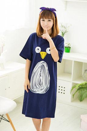 Cartoon Cotton women nightgowns Sleepwear Short Sleeve Sleepshirt Sleepdress Plus Size-Dollar Bargains Online Shopping Australia