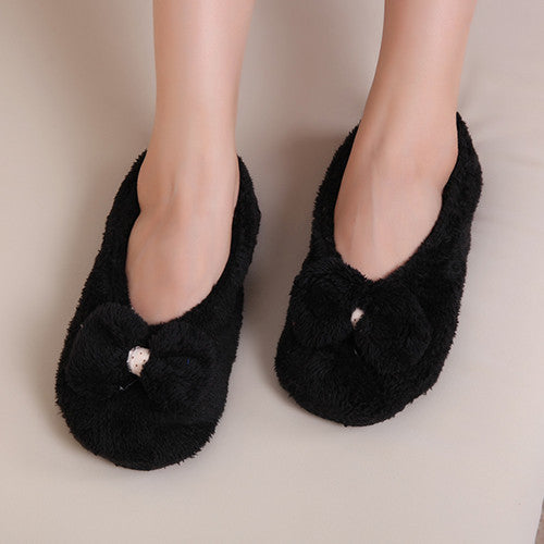 BowKnot Warm Soft Sole Women Indoor Floor Slippers/Shoes Bow Tie Flannel Home Slippers-Dollar Bargains Online Shopping Australia