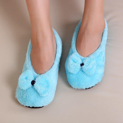 BowKnot Warm Soft Sole Women Indoor Floor Slippers/Shoes Bow Tie Flannel Home Slippers-Dollar Bargains Online Shopping Australia