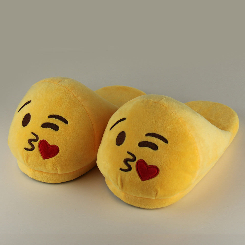 Indoor Warm Emoji Slippers Winter Cotton Plush Slipper Emoji Shoes Smiley Emoticon Winter Soft Size-Dollar Bargains Online Shopping Australia