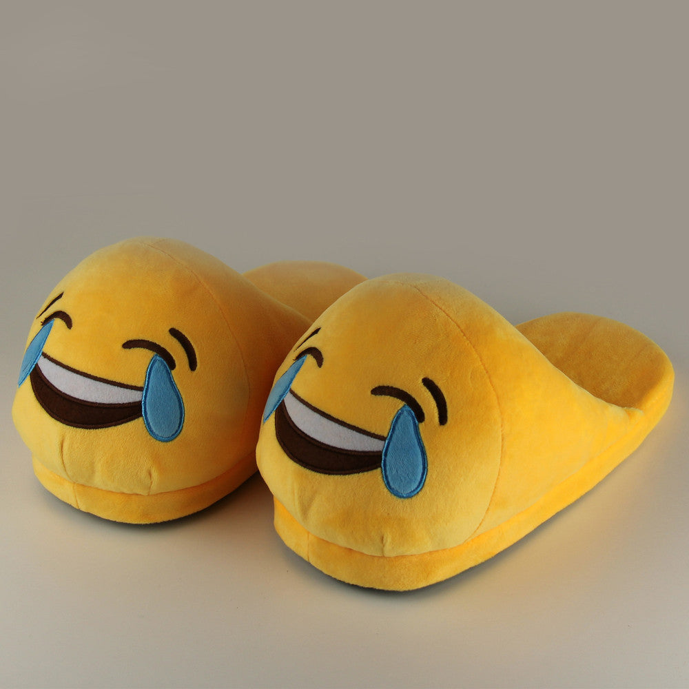 Indoor Warm Emoji Slippers Winter Cotton Plush Slipper Emoji Shoes Smiley Emoticon Winter Soft Size-Dollar Bargains Online Shopping Australia