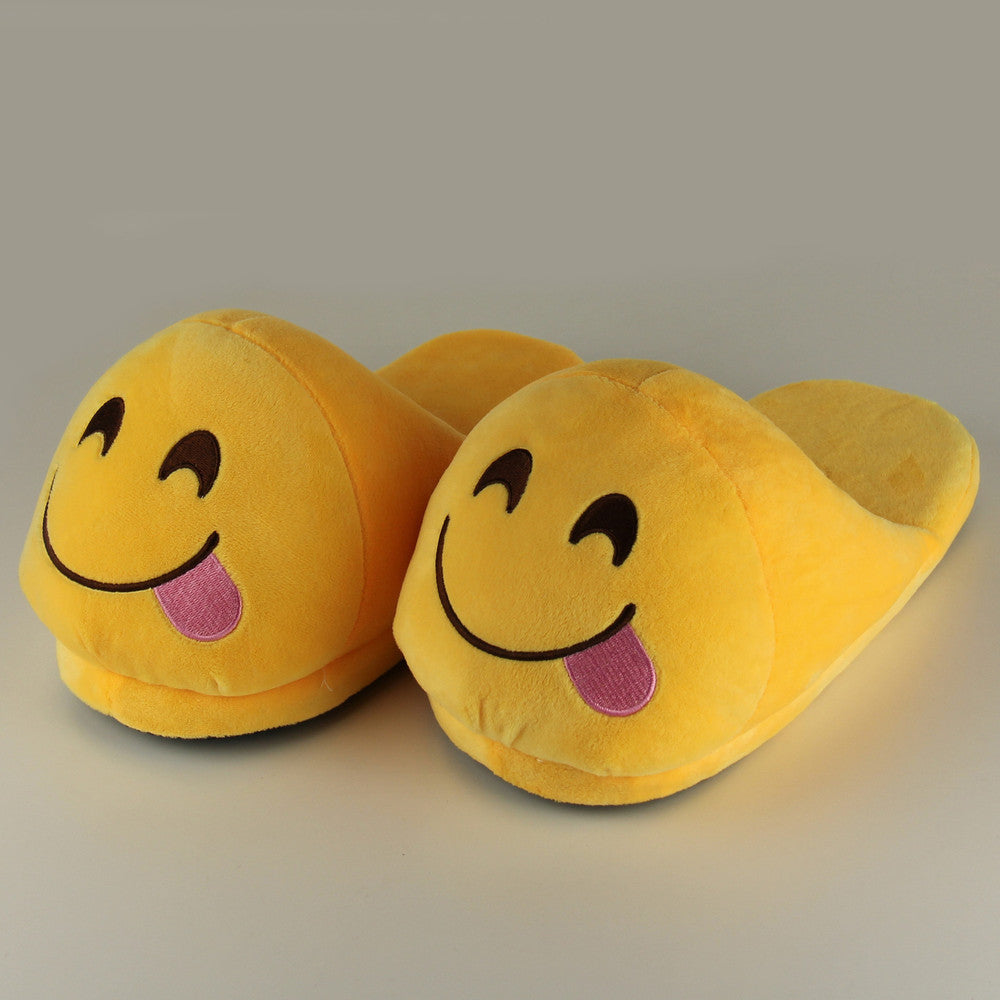 Indoor Warm Emoji Slippers Winter Cotton Plush Slipper Emoji Shoes Smiley Emoticon Winter Soft Size-Dollar Bargains Online Shopping Australia