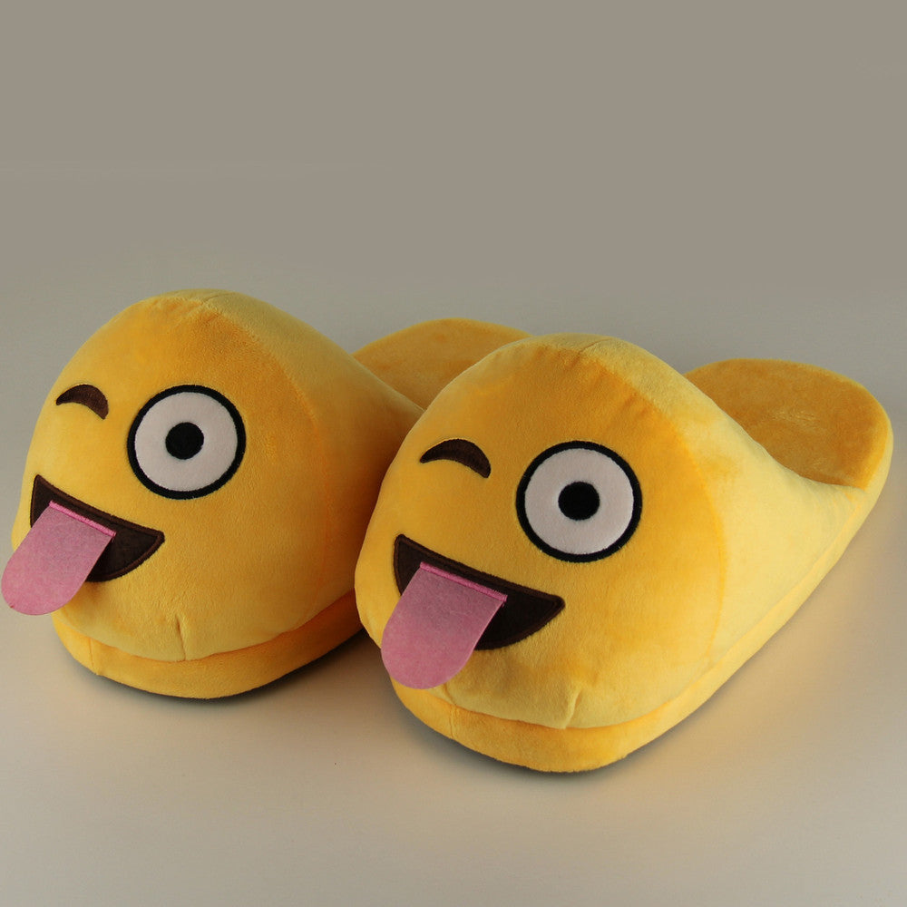 Indoor Warm Emoji Slippers Winter Cotton Plush Slipper Emoji Shoes Smiley Emoticon Winter Soft Size-Dollar Bargains Online Shopping Australia