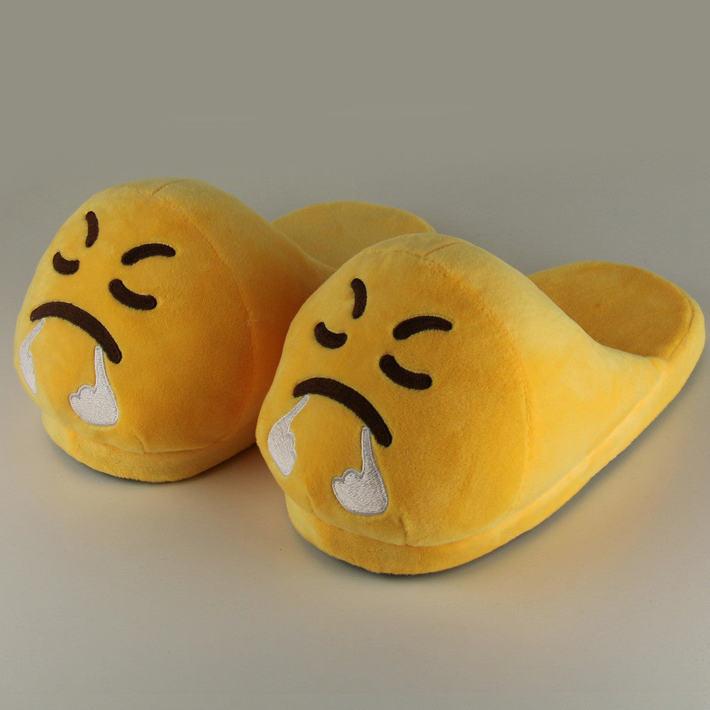 Indoor Warm Emoji Slippers Winter Cotton Plush Slipper Emoji Shoes Smiley Emoticon Winter Soft Size-Dollar Bargains Online Shopping Australia