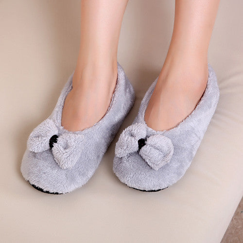 Big Bow Knot Warm Soft Sole Women Indoor Floor Slippers/Shoes Bow Tie Flannel Home Slippers-Dollar Bargains Online Shopping Australia