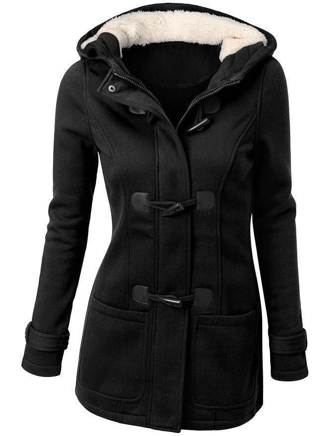 Women Trench Coat Spring Autumn Women's Overcoat Female Long Hooded Coat Zipper Horn Button Outwear-Dollar Bargains Online Shopping Australia