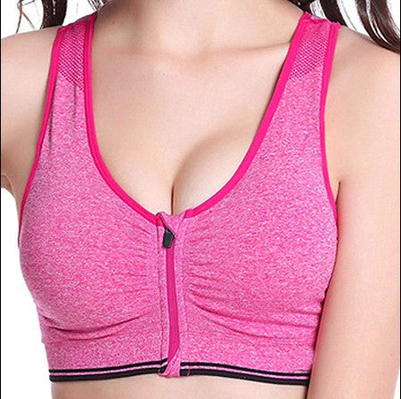 Sexy Women Sport Yoga Top Bra for Running Gym Workout Wire Front Zipper Fitness Sports Shirt Woman Yoga Vest Bras-Dollar Bargains Online Shopping Australia