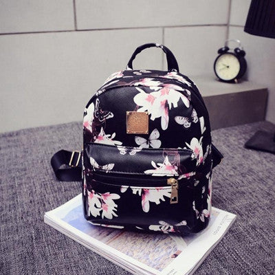 Women Backpack Fashion Causal Floral Printing Backpacks PU Leather Backpack For Teenagers Girls Mochilas-Dollar Bargains Online Shopping Australia