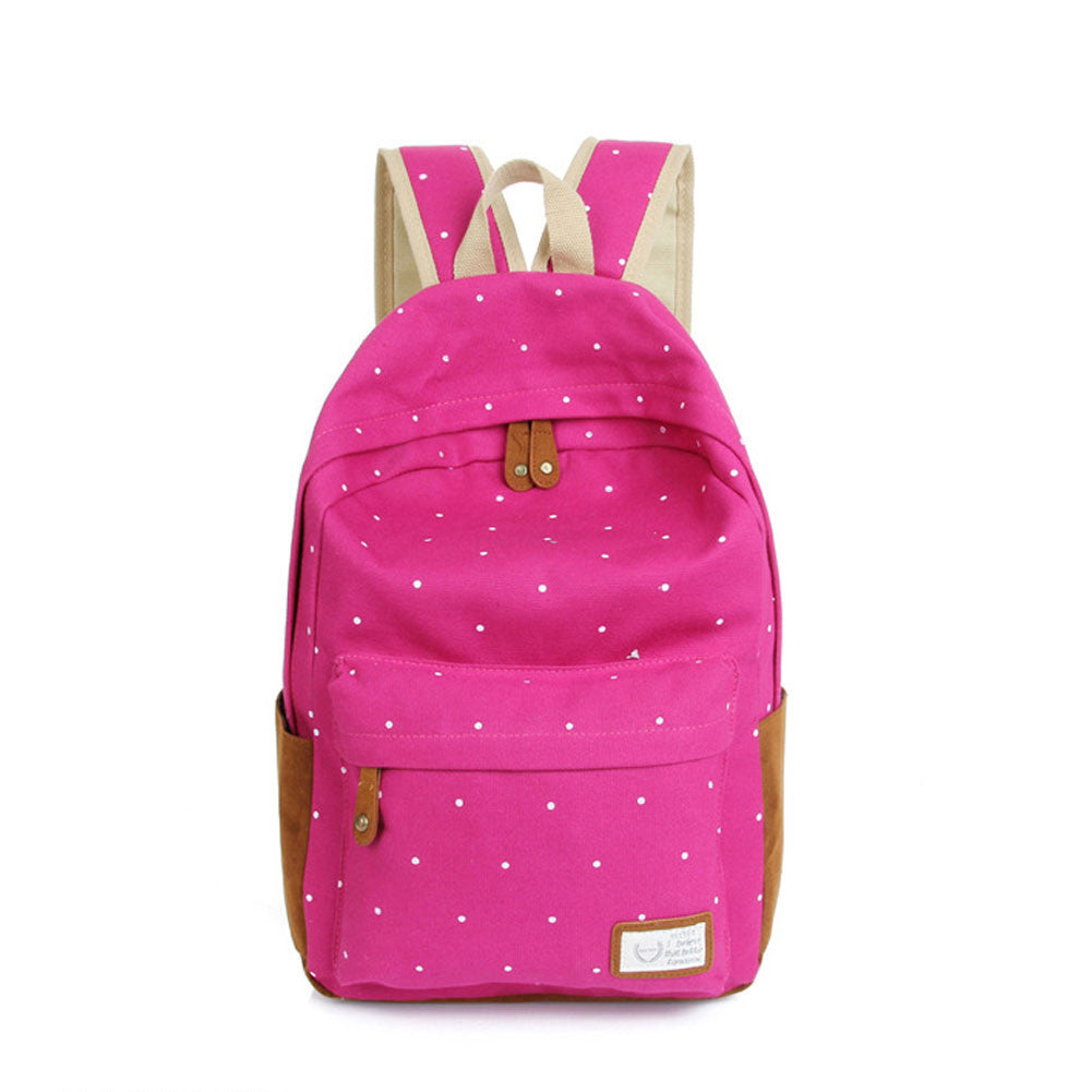Trendy casual canvas backpack women fashion school bags for girls dot printing backpack shoulder bags mochila-Dollar Bargains Online Shopping Australia