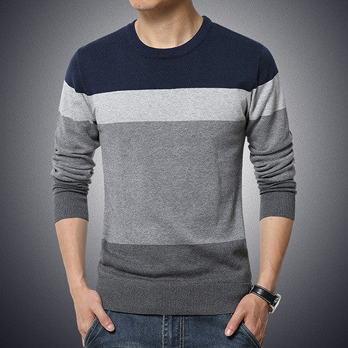 Autumn Fashion Brand Casual Sweater O-Neck Striped Slim Fit Knitting Mens Sweaters And Pullovers Men Pullover Men 5XL-Dollar Bargains Online Shopping Australia