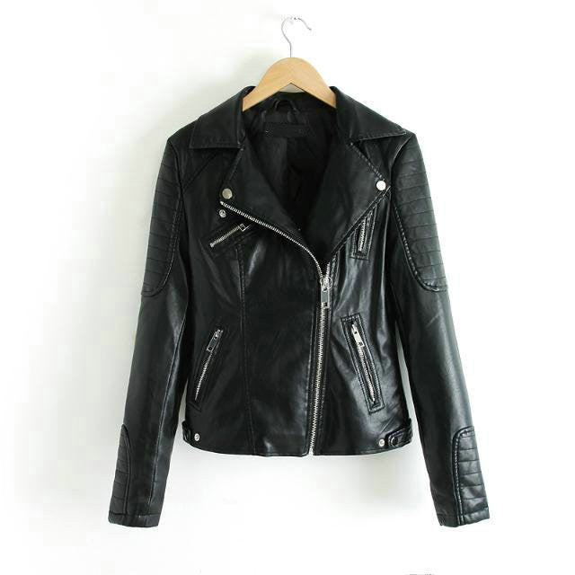 Fashion Women Faux Soft Leather Jackets HOT Autumn Winter Pu Black Blazer Zippers Coat Motorcycle Outerwear-Dollar Bargains Online Shopping Australia