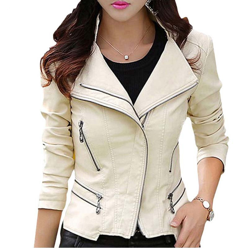 Fashion Autumn Winter Women Leather Coat Female Slim Rivet Leather Jacket Women's Outerwear WWP108-Dollar Bargains Online Shopping Australia