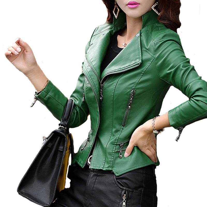 Fashion Autumn Winter Women Leather Coat Female Slim Rivet Leather Jacket Women's Outerwear WWP108-Dollar Bargains Online Shopping Australia