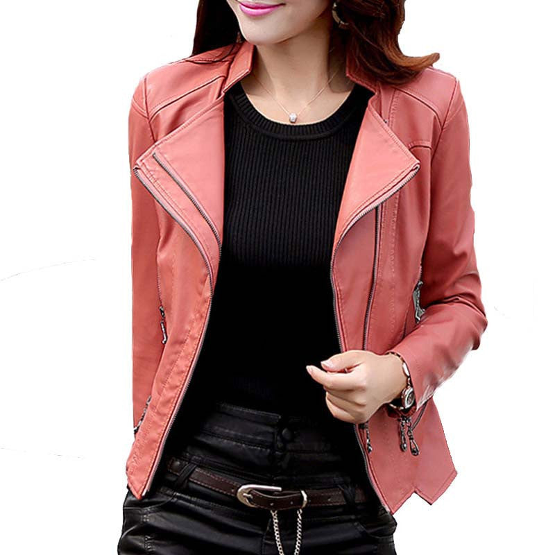 Fashion Autumn Winter Women Leather Coat Female Slim Rivet Leather Jacket Women's Outerwear WWP108-Dollar Bargains Online Shopping Australia