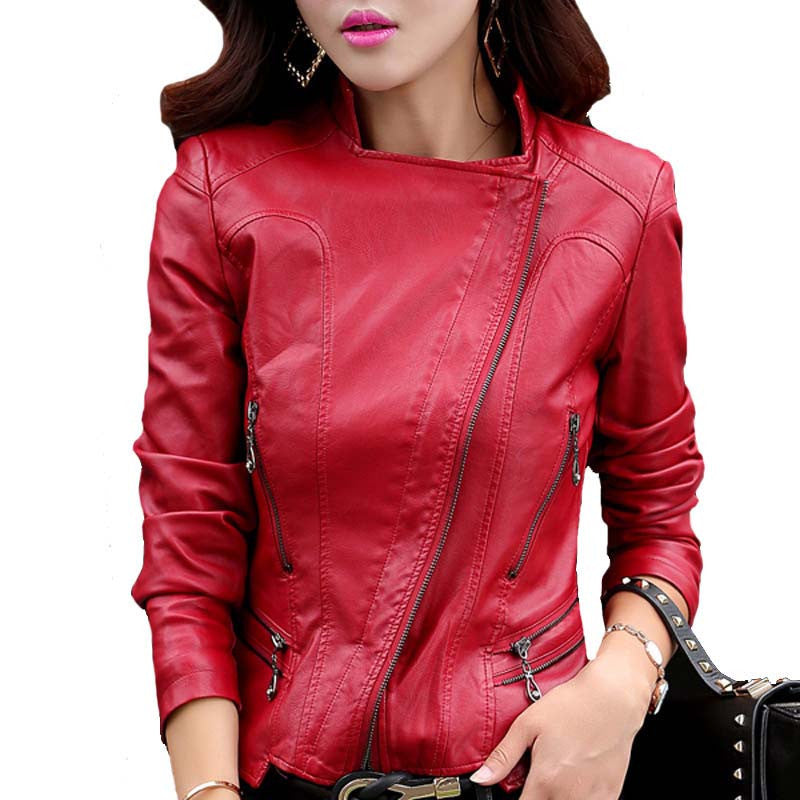 Fashion Autumn Winter Women Leather Coat Female Slim Rivet Leather Jacket Women's Outerwear WWP108-Dollar Bargains Online Shopping Australia