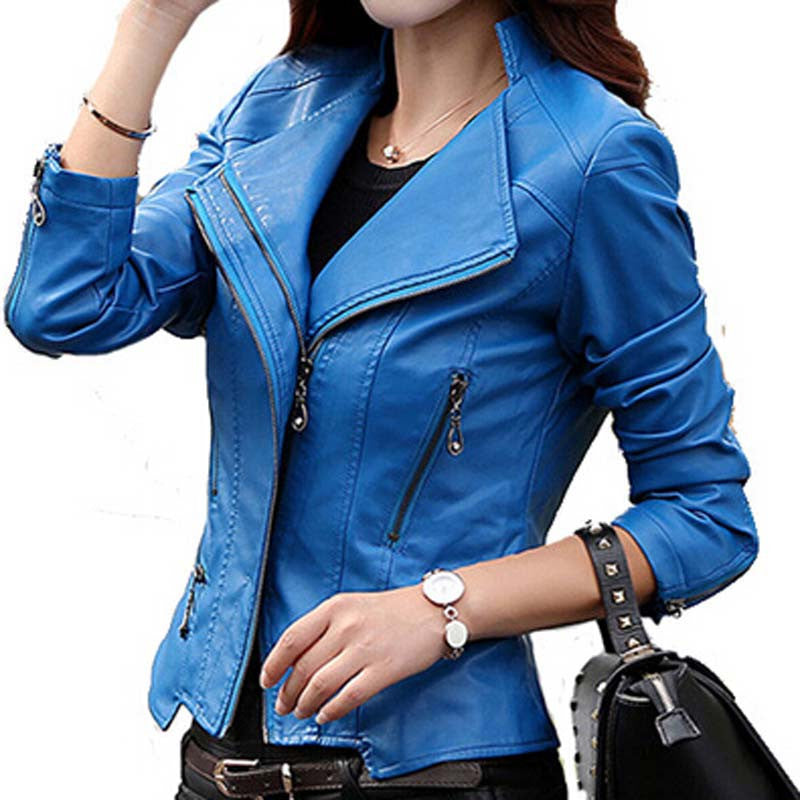 Fashion Autumn Winter Women Leather Coat Female Slim Rivet Leather Jacket Women's Outerwear WWP108-Dollar Bargains Online Shopping Australia