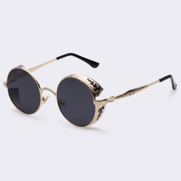 Steampunk Vintage Sunglass Fashion round sunglasses women brand designer metal carving sun glasses men oculos de sol S1635-Dollar Bargains Online Shopping Australia