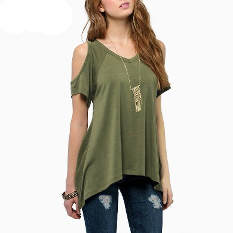 Zanzea Summer Style Women Casual Loose Tops Off Shoulder Shirts Off Shoulder Round Neck Short Sleeve Blouses Plus Size 5XL-Dollar Bargains Online Shopping Australia