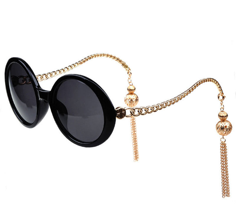 Pendant Tassels Metal Brand Sunglasses Women Summer Round Retro Glasses Fashion Accessories G098-Dollar Bargains Online Shopping Australia