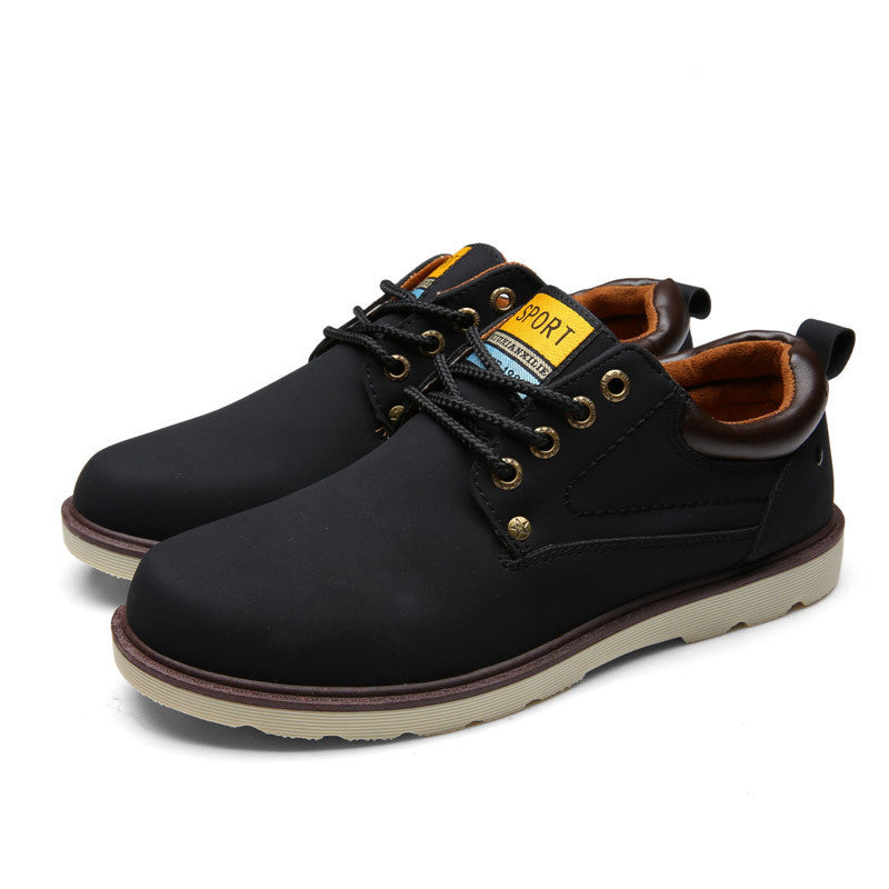 Man Autumn Winter Shoes Leather Men Ankle Boot Fashion Casual Shoe Lace-up Round Toe Safety Work Martin Boots-Dollar Bargains Online Shopping Australia