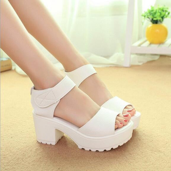 Fashion Sandals Women Summer shoes wedges Open Toe Thick Heel Mujer Soft PU Women Platform Sandals high-heeled Shoes Woman-Dollar Bargains Online Shopping Australia