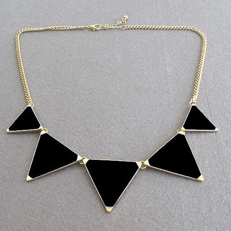 Black geometrical Triangle Necklace Fashion choker necklace Jewelry for women vintage accessories-Dollar Bargains Online Shopping Australia