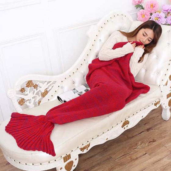 yarn knitted Mermaid Tail blanket handmade crochet mermaid blanket adult throw bed Wrap super soft sleeping bag 90cm 195cm-Dollar Bargains Online Shopping Australia