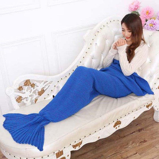 yarn knitted Mermaid Tail blanket handmade crochet mermaid blanket adult throw bed Wrap super soft sleeping bag 90cm 195cm-Dollar Bargains Online Shopping Australia