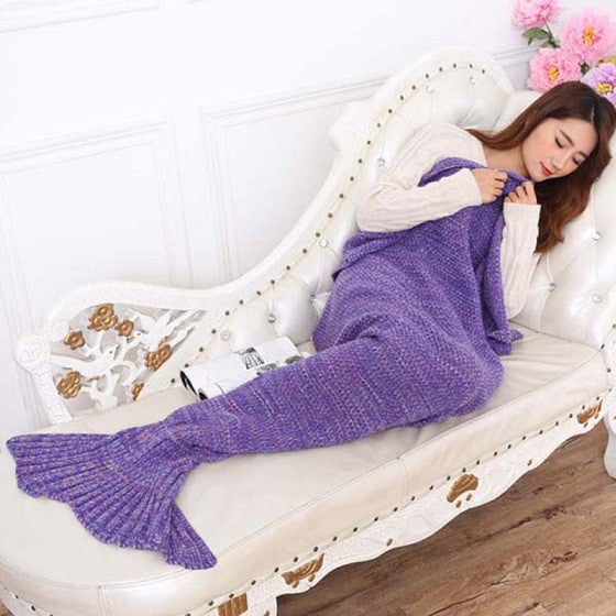 yarn knitted Mermaid Tail blanket handmade crochet mermaid blanket adult throw bed Wrap super soft sleeping bag 90cm 195cm-Dollar Bargains Online Shopping Australia