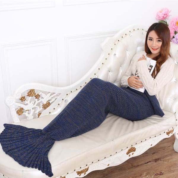 yarn knitted Mermaid Tail blanket handmade crochet mermaid blanket adult throw bed Wrap super soft sleeping bag 90cm 195cm-Dollar Bargains Online Shopping Australia