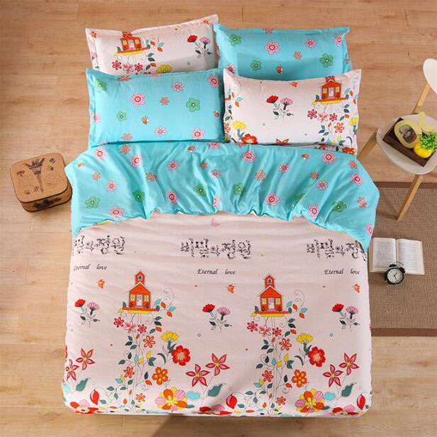 4/3 PCS Bedding-set Bedding Set Bed Sheets Duvet Cover King Size Linens Colcha De Cama Bedspread No Cotton Comforter 042-Dollar Bargains Online Shopping Australia