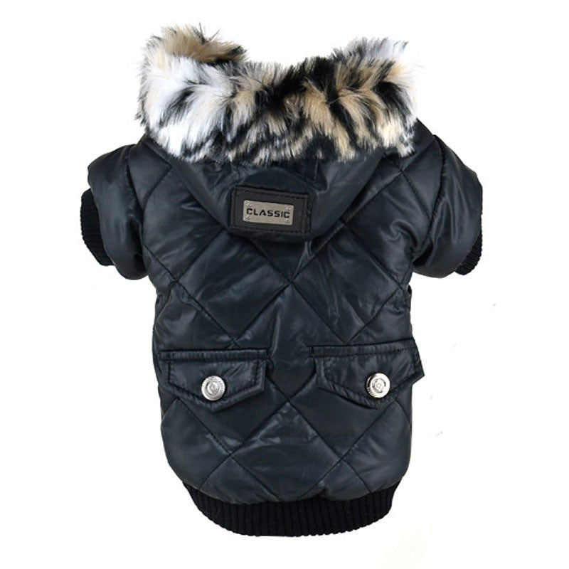 Large Puppy Dog Cute Warm Coat For Pet Faux Pockets Fur Trimmed Dog Hoodies Jacket Costume-Dollar Bargains Online Shopping Australia