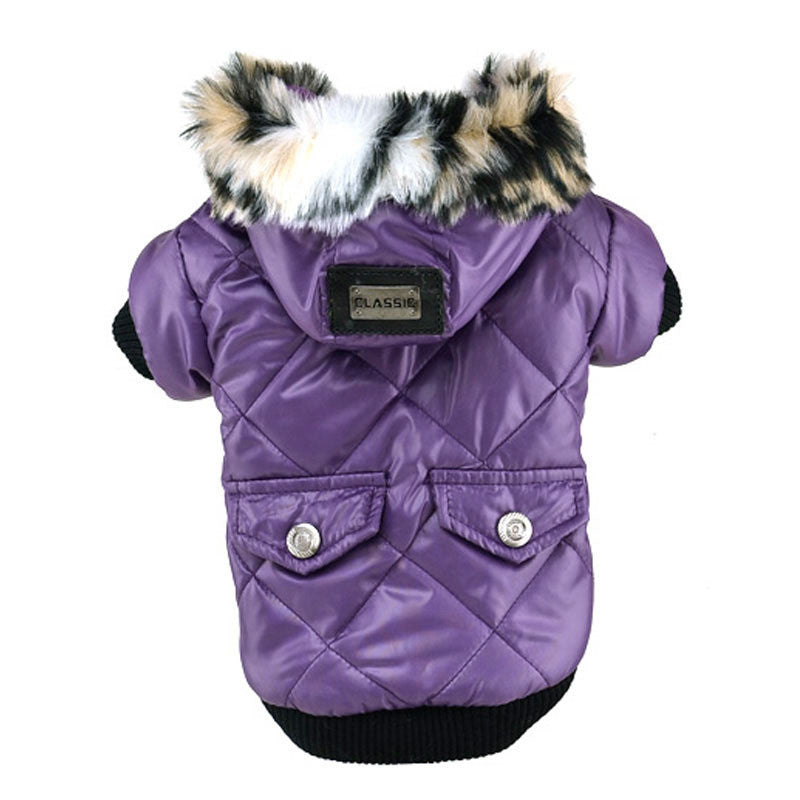 Large Puppy Dog Cute Warm Coat For Pet Faux Pockets Fur Trimmed Dog Hoodies Jacket Costume-Dollar Bargains Online Shopping Australia