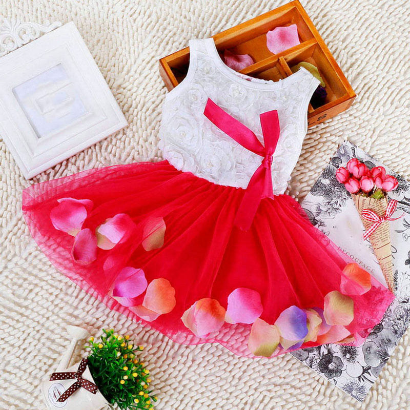 5 Color Summer Cotton Baby Aestheticism Fairy Tale Petals Colorful Dress Chiffon Princess born Baby Dresses-Dollar Bargains Online Shopping Australia