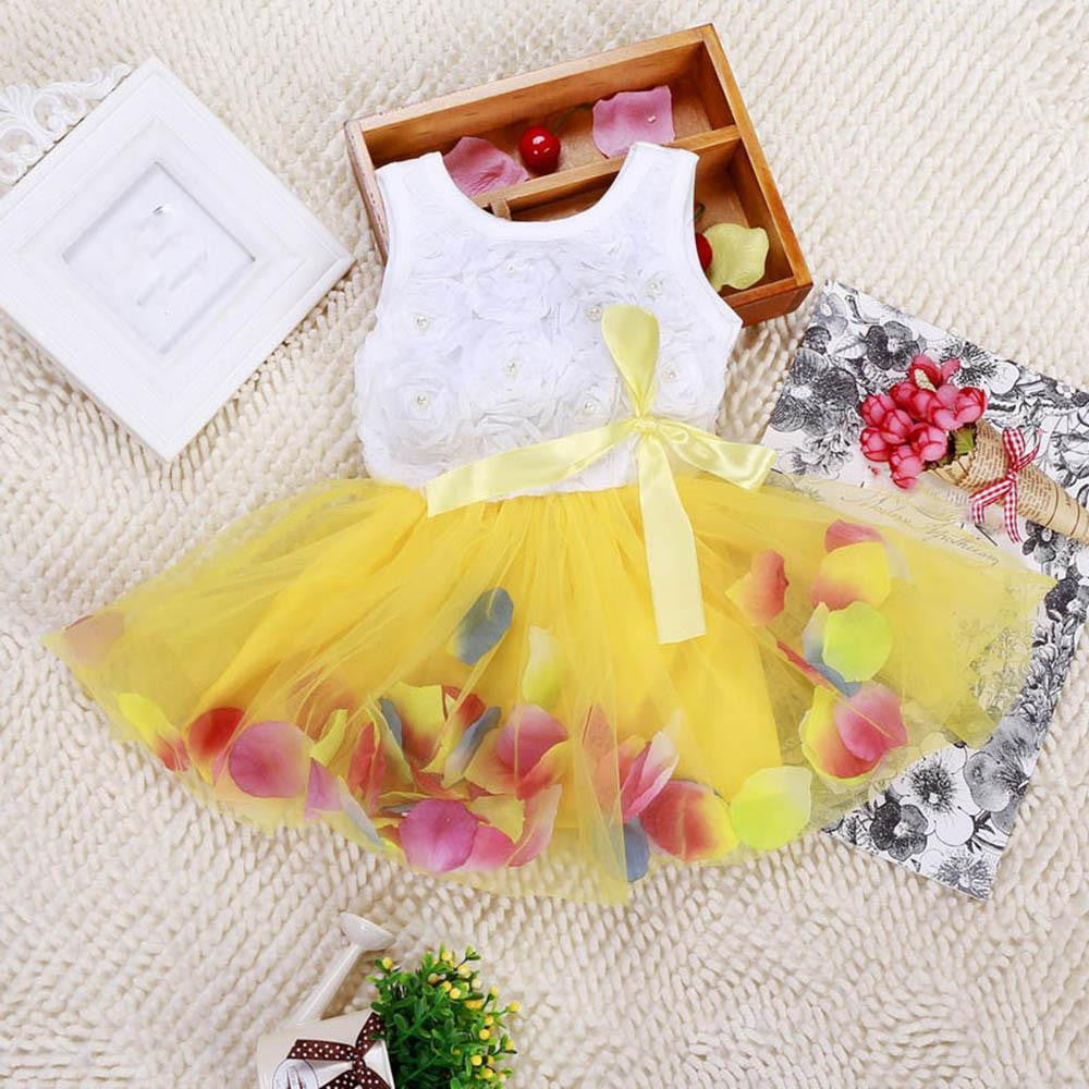 5 Color Summer Cotton Baby Aestheticism Fairy Tale Petals Colorful Dress Chiffon Princess born Baby Dresses-Dollar Bargains Online Shopping Australia