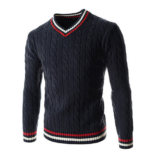 Fashion Winter Pullover Men Knitted Slim Sweater Christmas Jumper Mens Casual V-neck Sweaters-Dollar Bargains Online Shopping Australia