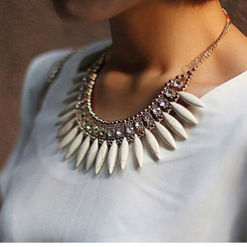 Fashion Women Crystal Pendant Chain Choker Chunky Statement Bib Necklace BOHO-Dollar Bargains Online Shopping Australia