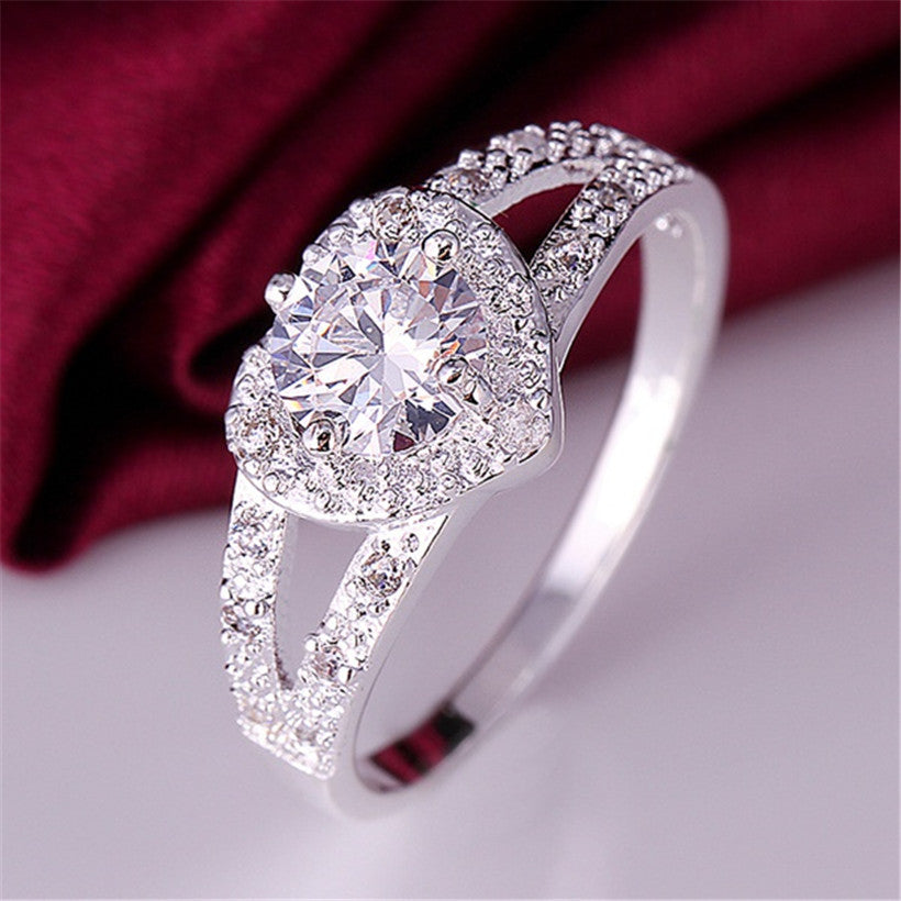 R338 cute silver ring jewelry fashion charm woman wedding stone lady high crystal CZ Ring-Dollar Bargains Online Shopping Australia