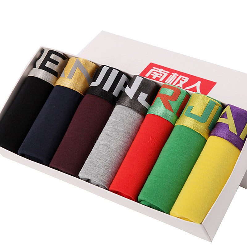 7Pcs/lot Brand Sexy Super Large Size Mens Underwear U Convex boxer short Luxury Breathable Belt Shorts L~3XL Gift Box-Dollar Bargains Online Shopping Australia