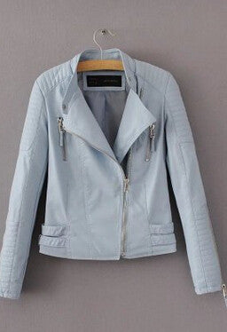 Autumn Winter Fashion Brand Women Faux Leather Jacket Zipper Motorcycle Leather Coat Slim Short Design PU Jacket-Dollar Bargains Online Shopping Australia