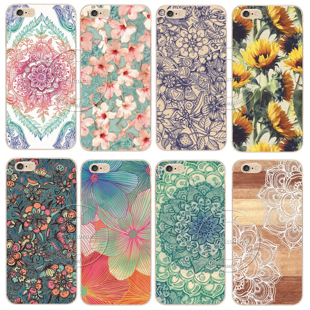 Shell For Apple iPhone 5 5S SE 5C 6 6S 7 Plus 6SPlus Back Case Cover Printing Mandala Flower Datura Floral Cell Phone Cases-Dollar Bargains Online Shopping Australia