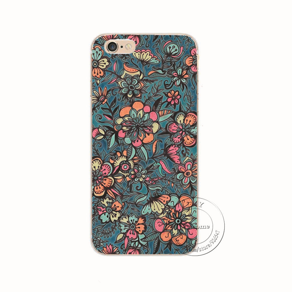 Shell For Apple iPhone 5 5S SE 5C 6 6S 7 Plus 6SPlus Back Case Cover Printing Mandala Flower Datura Floral Cell Phone Cases-Dollar Bargains Online Shopping Australia