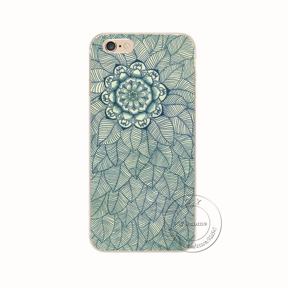 Shell For Apple iPhone 5 5S SE 5C 6 6S 7 Plus 6SPlus Back Case Cover Printing Mandala Flower Datura Floral Cell Phone Cases-Dollar Bargains Online Shopping Australia